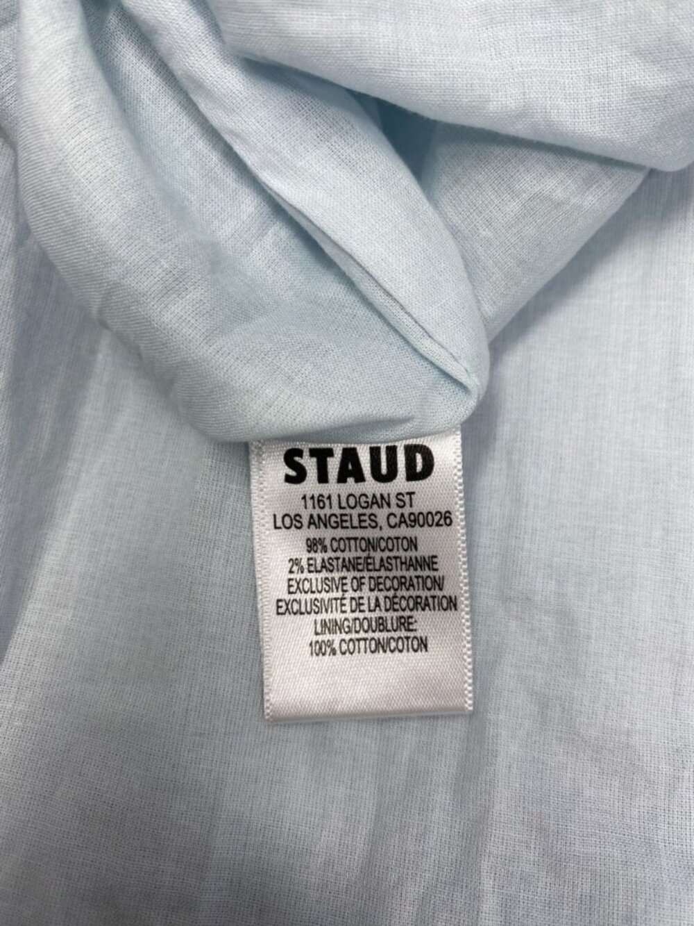 Staud Wylie Light Blue Embellished Poplin Midi Dress 0 - Picture 10 of 16